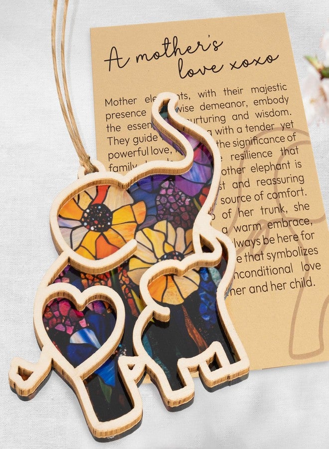 Sensemory Motherhood Elephant Ornament with Card for Christmas Tree, Mother's Day, for Mom, Newmom, Suncatcher Elephant Gifts for Women - Image 4